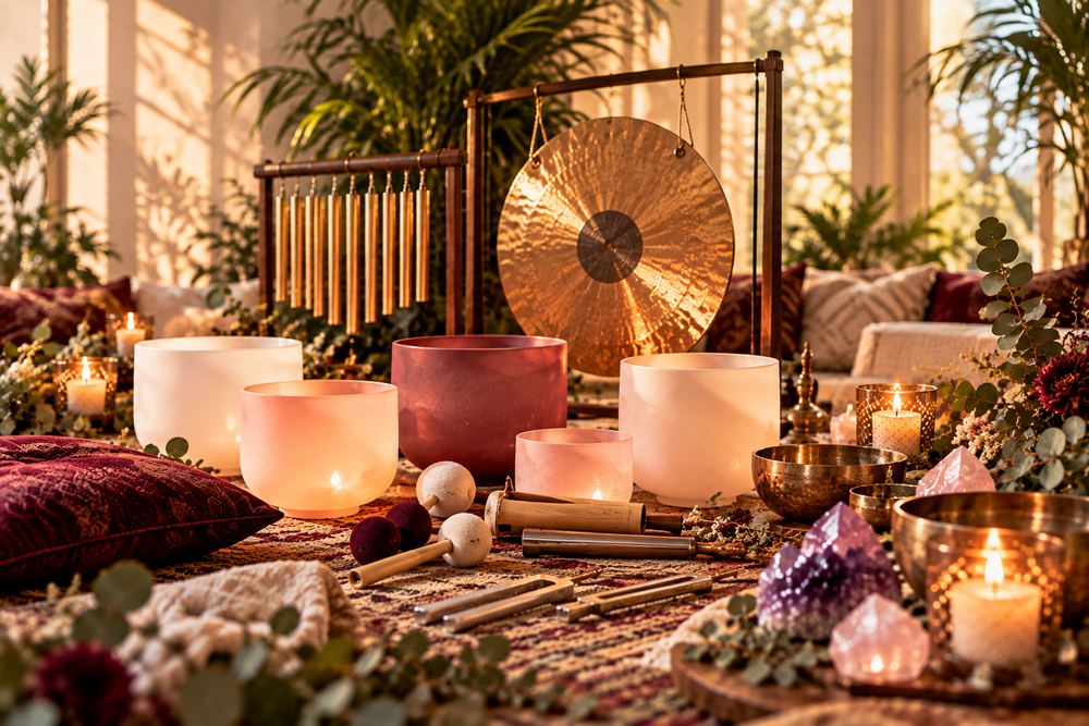 Sound healing with singing bowls