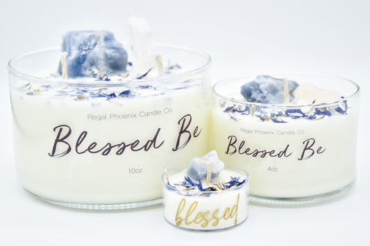 "Blessed Be" Crystal Infused Soy Candle