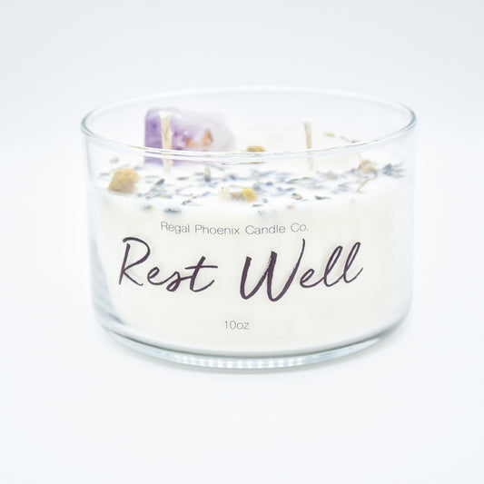 "Rest Well" Crystal Infused Soy Candle
