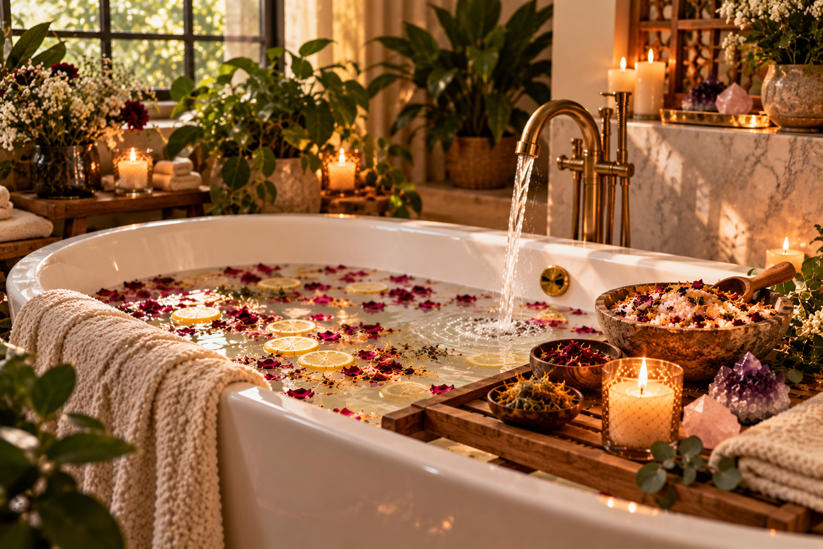 Ritual bath prepared with intention