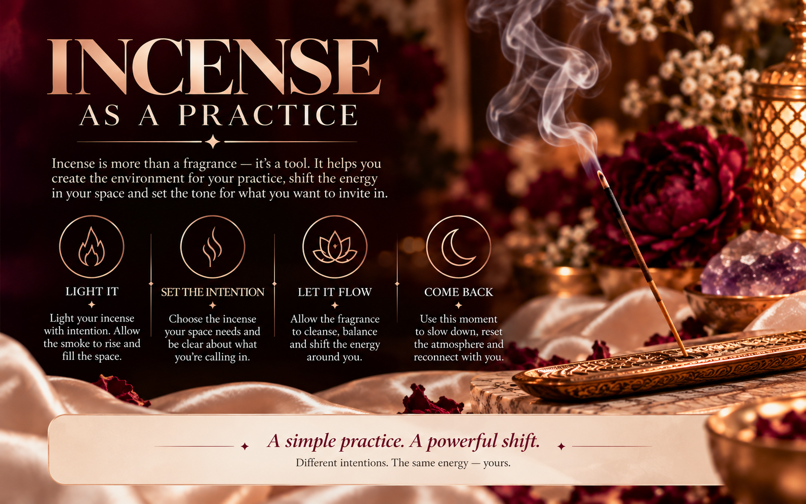 Incense as a Practice: light it, set the intention, let it flow and come back