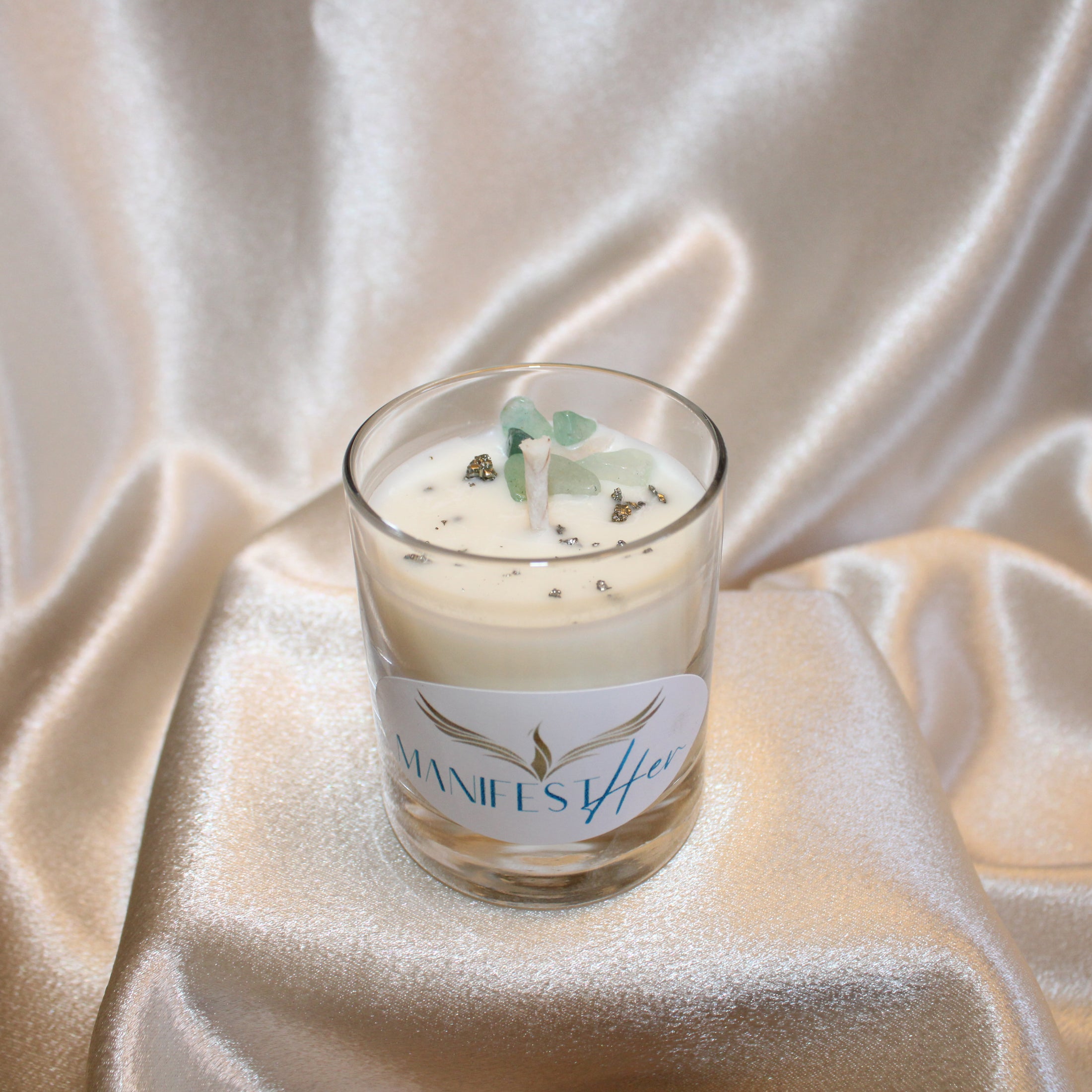"ManifestHer" Crystal Infused Soy Candle