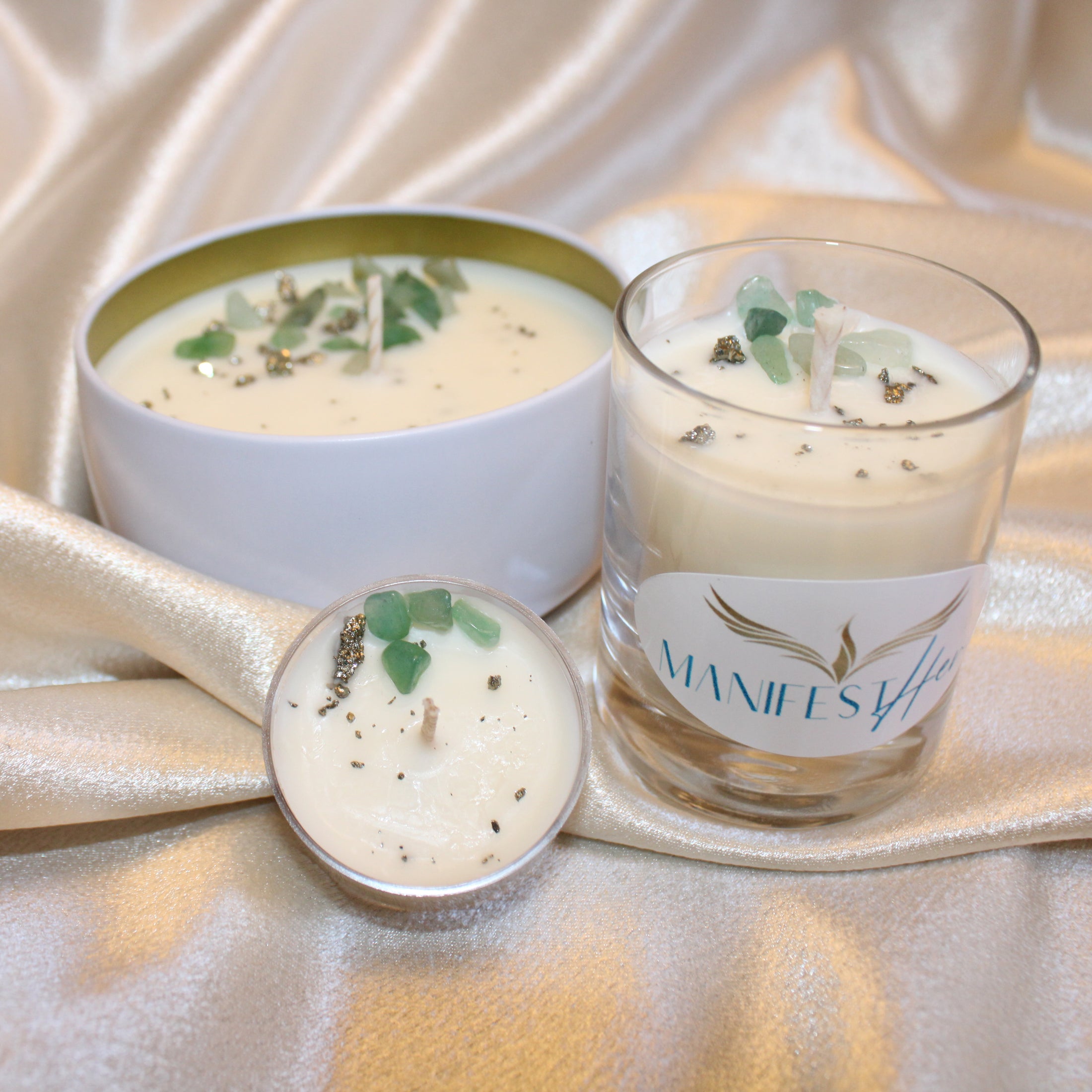 "ManifestHer" Crystal Infused Soy Candle