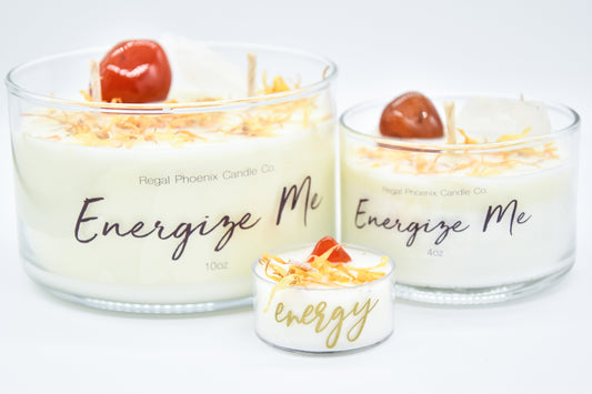 "Energize Me" Crystal Infused Soy Candle