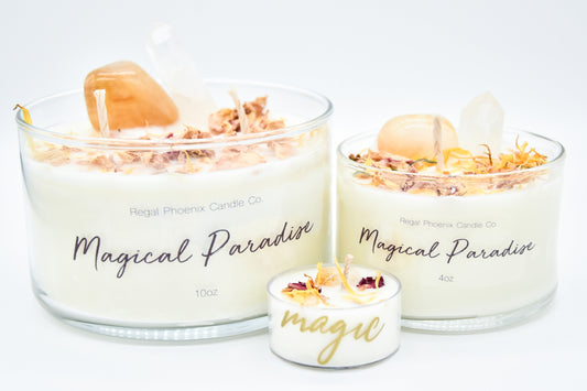 "Magical Paradise" Crystal Infused Soy Candle