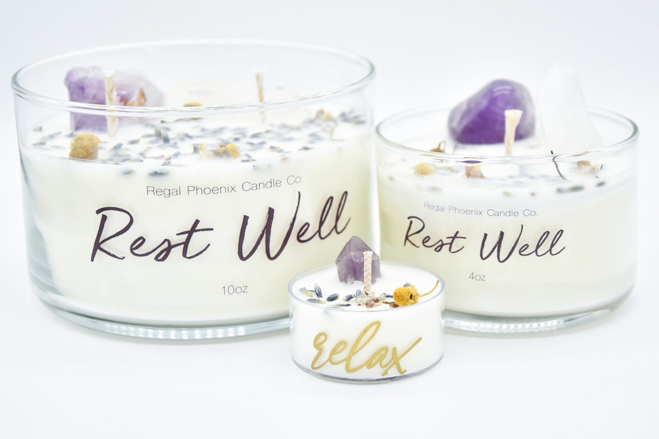"Rest Well" Crystal Infused Soy Candle